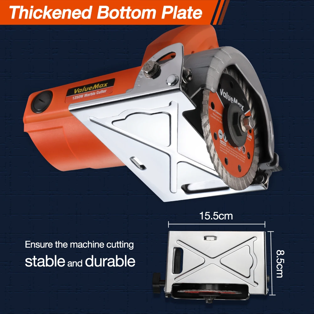 Imagem -04 - Valuemax-cortador Elétrico Profissional do Mármore Máquina de Corte do Azulejo Serra Circular do Tijolo Ferramentas Elétricas Lâminas de Serra 1250w