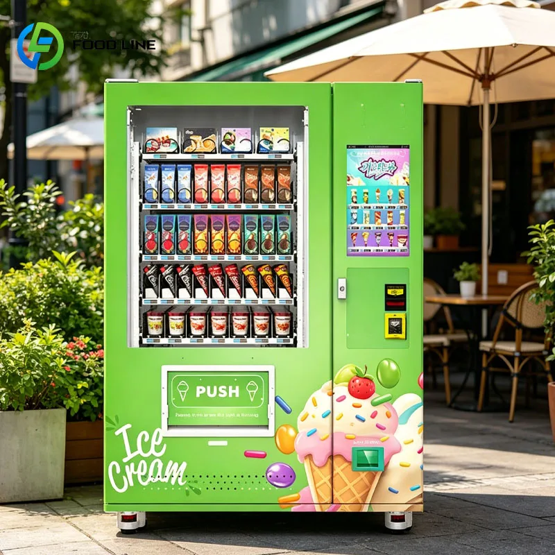Ice Cream Vending Machine Automatic Popsicles Vending Machine Self Service Combo Drink Snack Vending Machine for Sale Custom