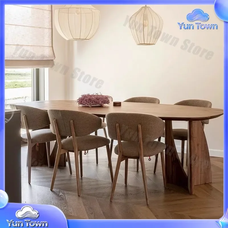 Nordic Multi-Person Log Dining Table for Small Apartment Wabi-Sabi Style Solid Wood Dining Table Designer Negotiable Long