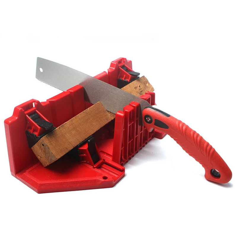 AOBT 22.5/45/90 Degree 1pcs Wood Cutting Clamping Miter Saw Box Woodworking Angle Cutting for Carpenter Back Saw for Plaster