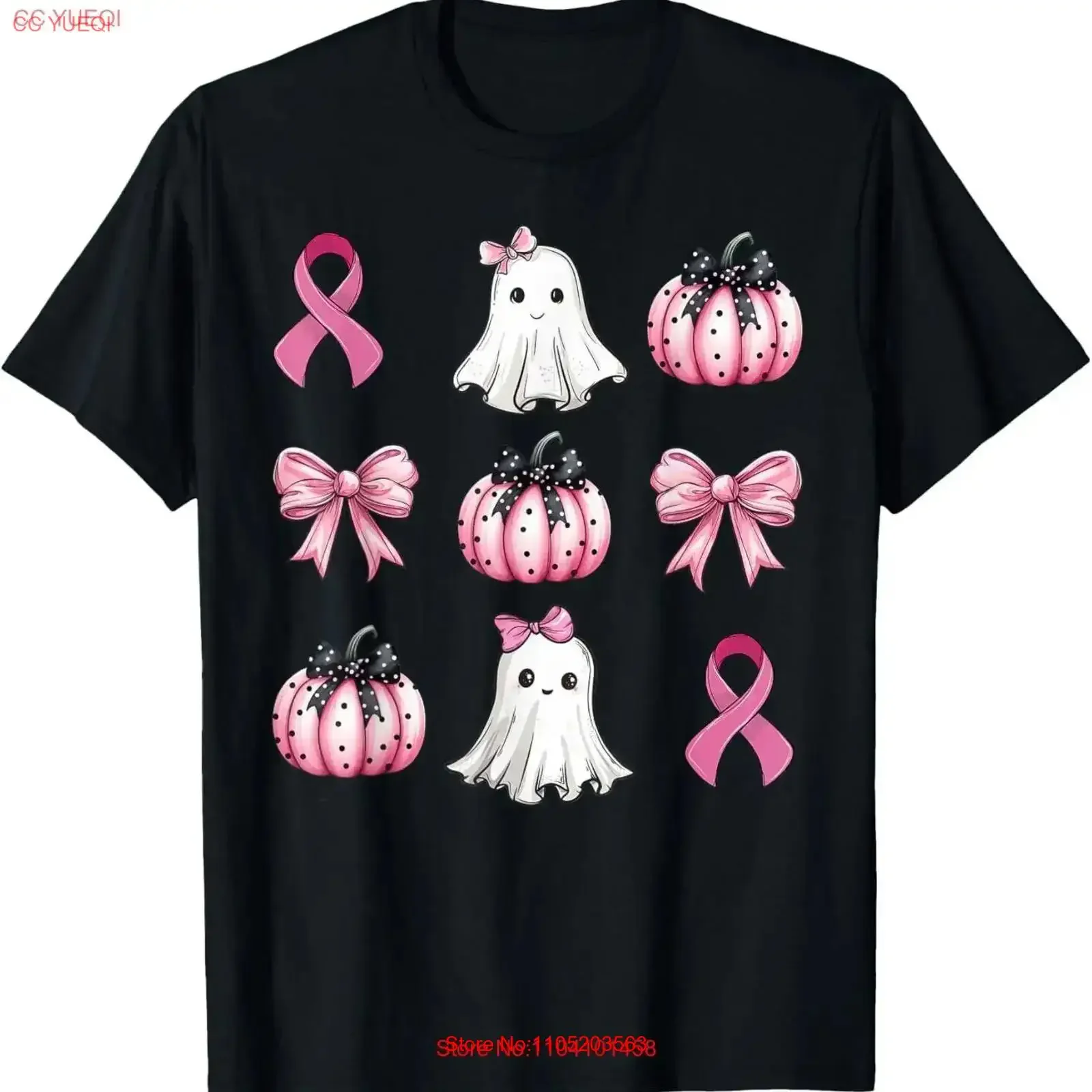 

Breast Cancer Awareness Coquette Pink Pumpkin Ribbon Women's T Shirt vintage Washed fashion Top For Everyday Wear
