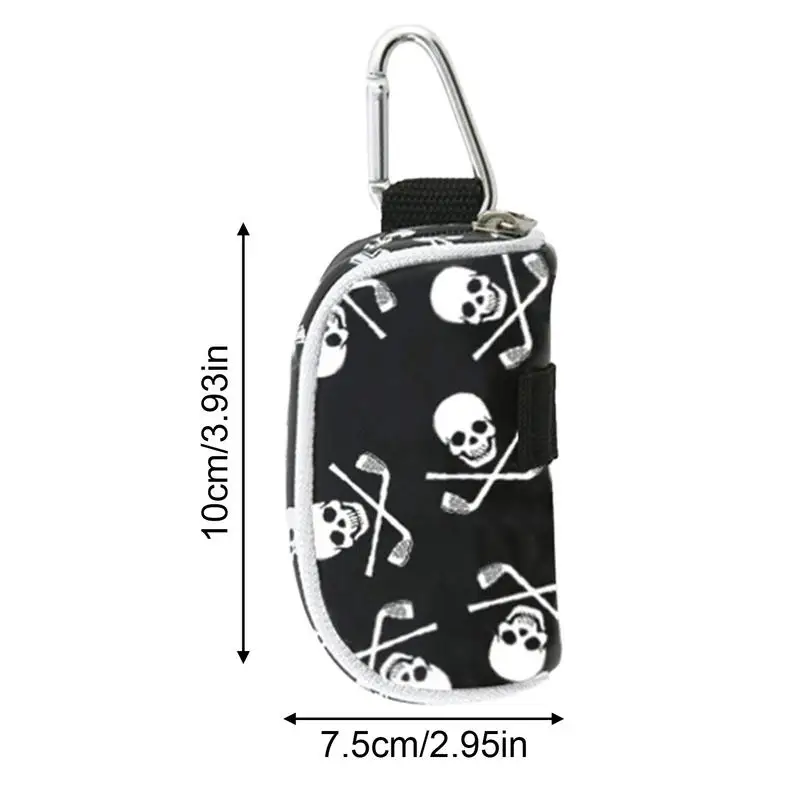 Golfbal En Tee Bag Skull Pattern Golfbal Draagtas Sportaccessoires Golf Accessoire Houder Voor Heren Opbergtas