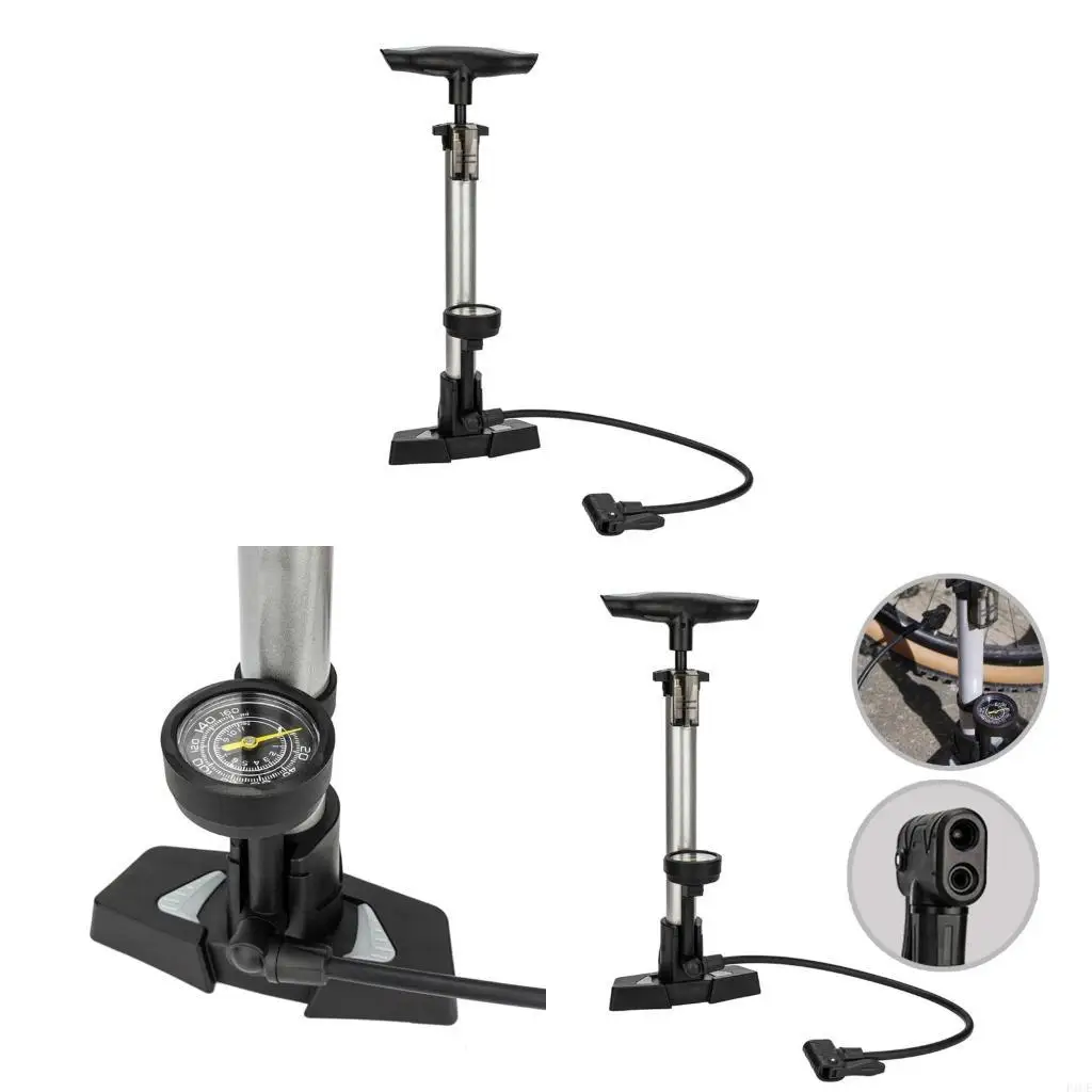 

Bicycles Tire Inflators 160PSI Highly Pressure Bicycles Floor with Gauge Mountain Bicycles Basketball Inflator