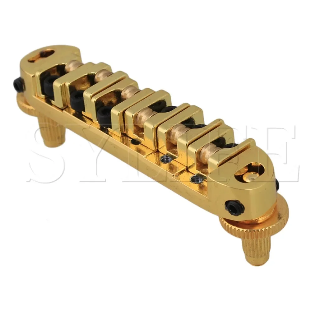 Golden Roller Bridge Set - Electric Guitar Saddle w/Posts & Spanner