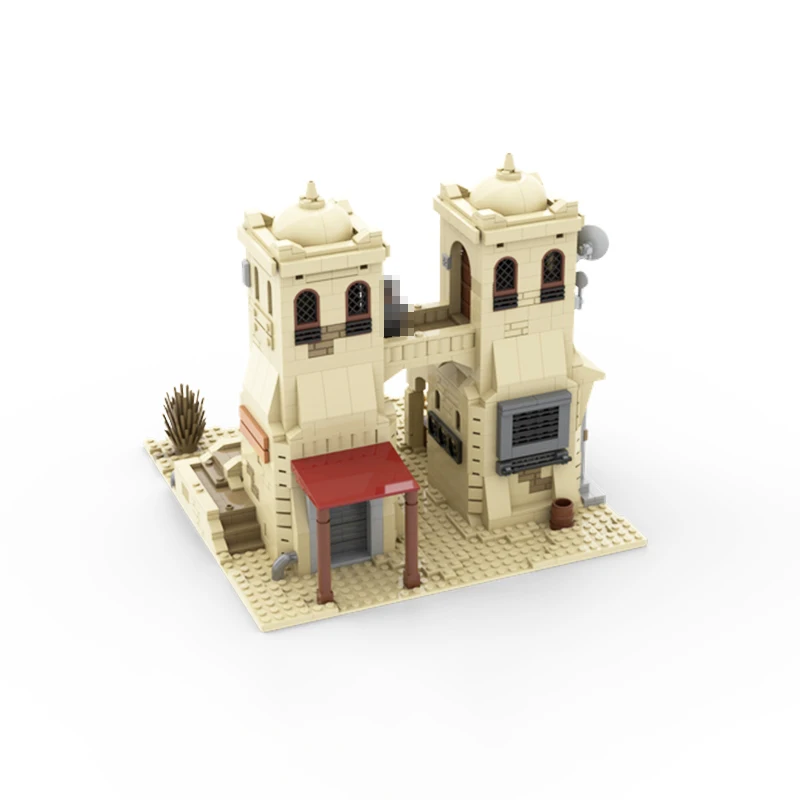 Arquitectura de escena de película Mos Eisley, torres del desierto, tecnología de bloques de construcción MOC, modelo de ensamblaje, rompecabezas de ladrillo, juguetes, regalo de Navidad