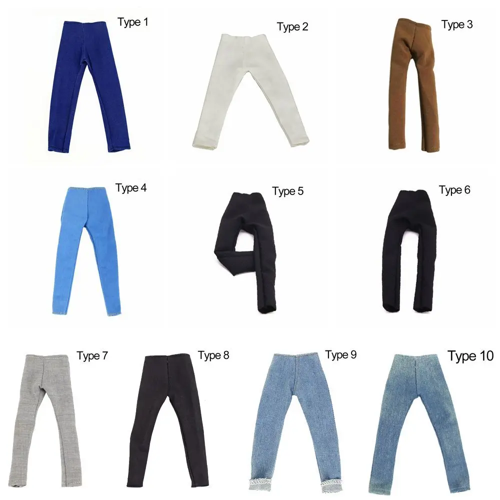 Calças de boneca namorado escala 1:6, acessórios de bonecas de dramatização, calças de boneca masculina, mini jeans casuais, roupas de brinquedo