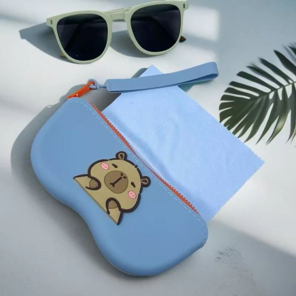 

Портативный силиконовый чехол для очков для плавания, водонепроницаемый с карабинами, чехол для солнцезащитных очков, мягкая молния, защитная коробка для очков для плавания