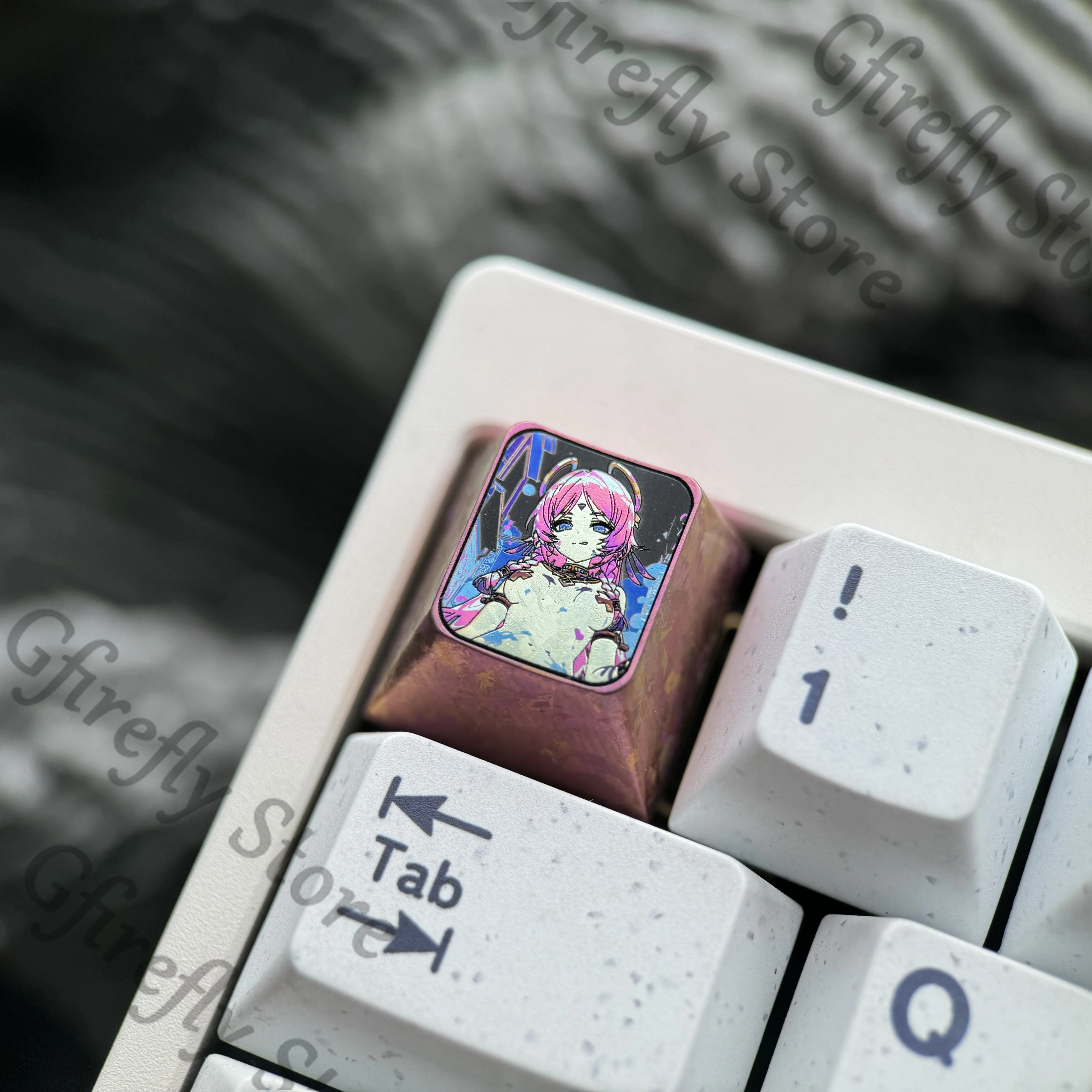 

Genshin Impact Citlali Косплей Ключ-клавиатура Кепка Манга Компьютер Титановый сплав Цветные металлические колпачки для клавиш Одиночные украшения ESC Отаку