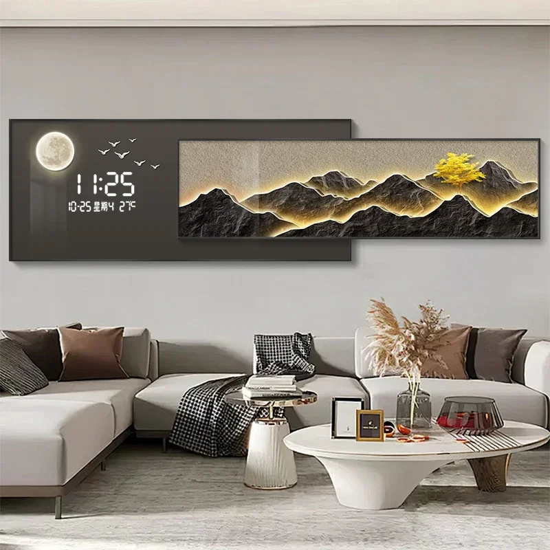 Design Nordic Living Room Wall Clock Aesthetic Luxury Large Art Wall Clock Digital Square Modern Relogio De Parede House Decor