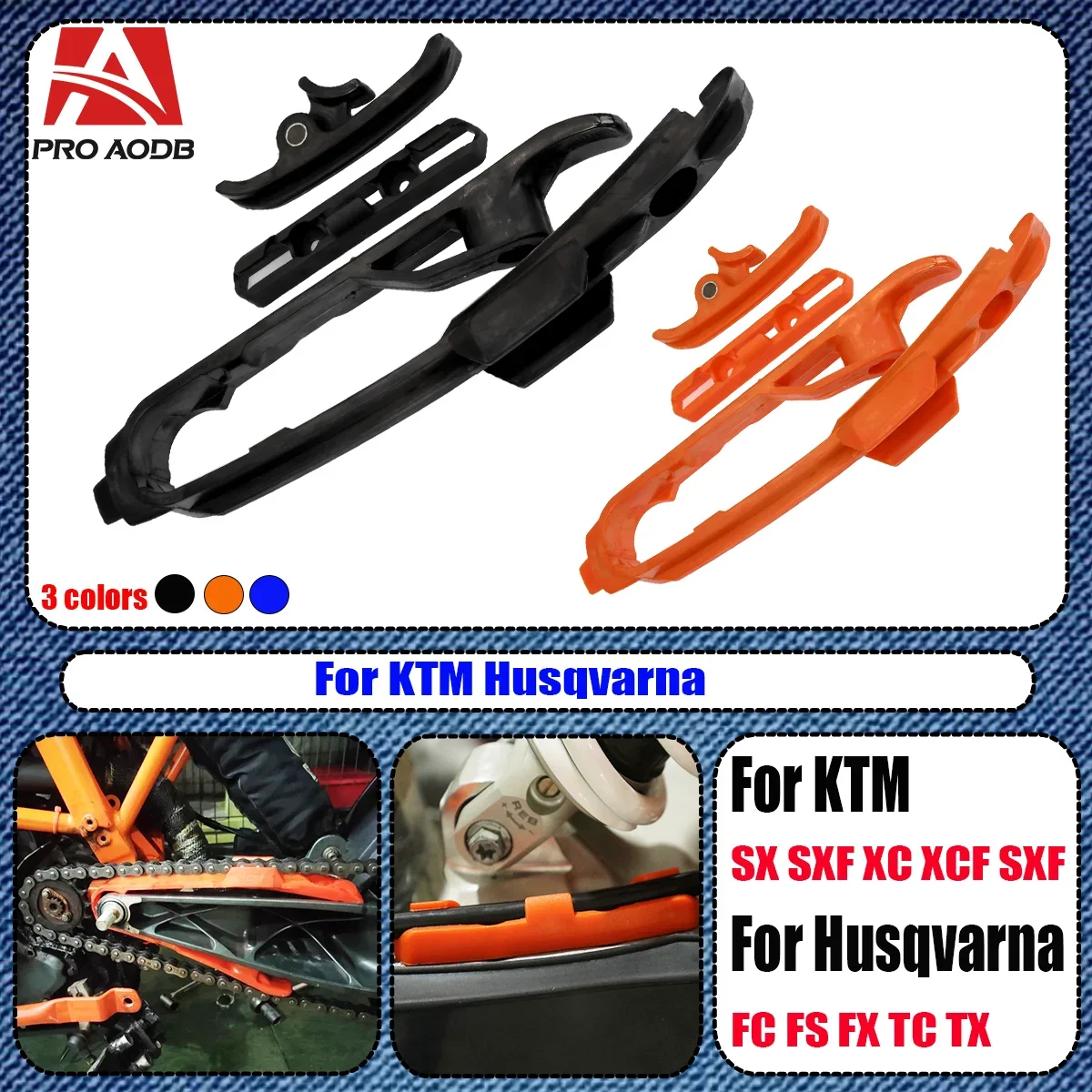 

2016-2022 Motorcycle For KTM SX XC SXF XCF TPI Swingarm Chain Slider Kit Chain Guide Brake Hose Clamp For Husqvarna FC FX TC TX