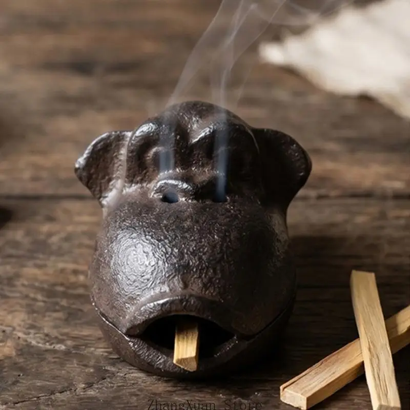 Affenstatue, Gusseisen, Räuchergefäße, Aschenbecher für Schreibtisch- und Regaldekorationen, 3 x – Detail 4