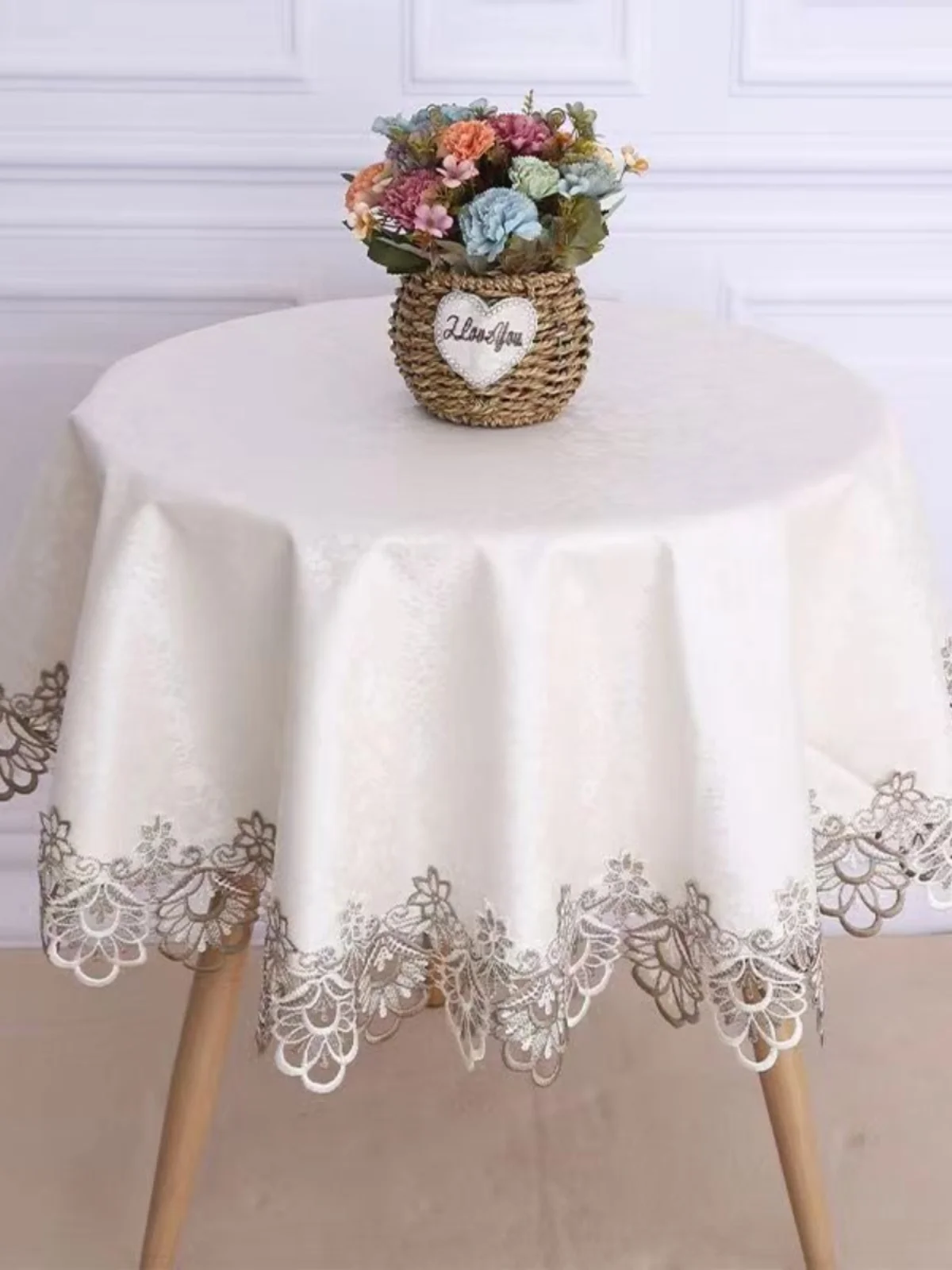 

Large round Tablecloth Waterproof Oil-resistant No-wash Anti-scald Luxury Simple Modern Style round Coffee Table Dining Table...