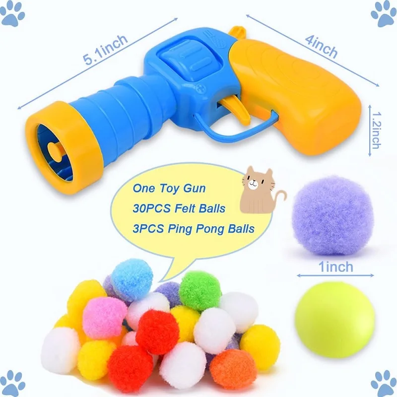Katze Spielzeug Ball Interaktive Start Training Spielzeug Für Haustier Welpen Hund Kätzchen Kreative Mini Schießen Pistole Spiele Stretch Plüsch Ball Spielzeug – Detail 1