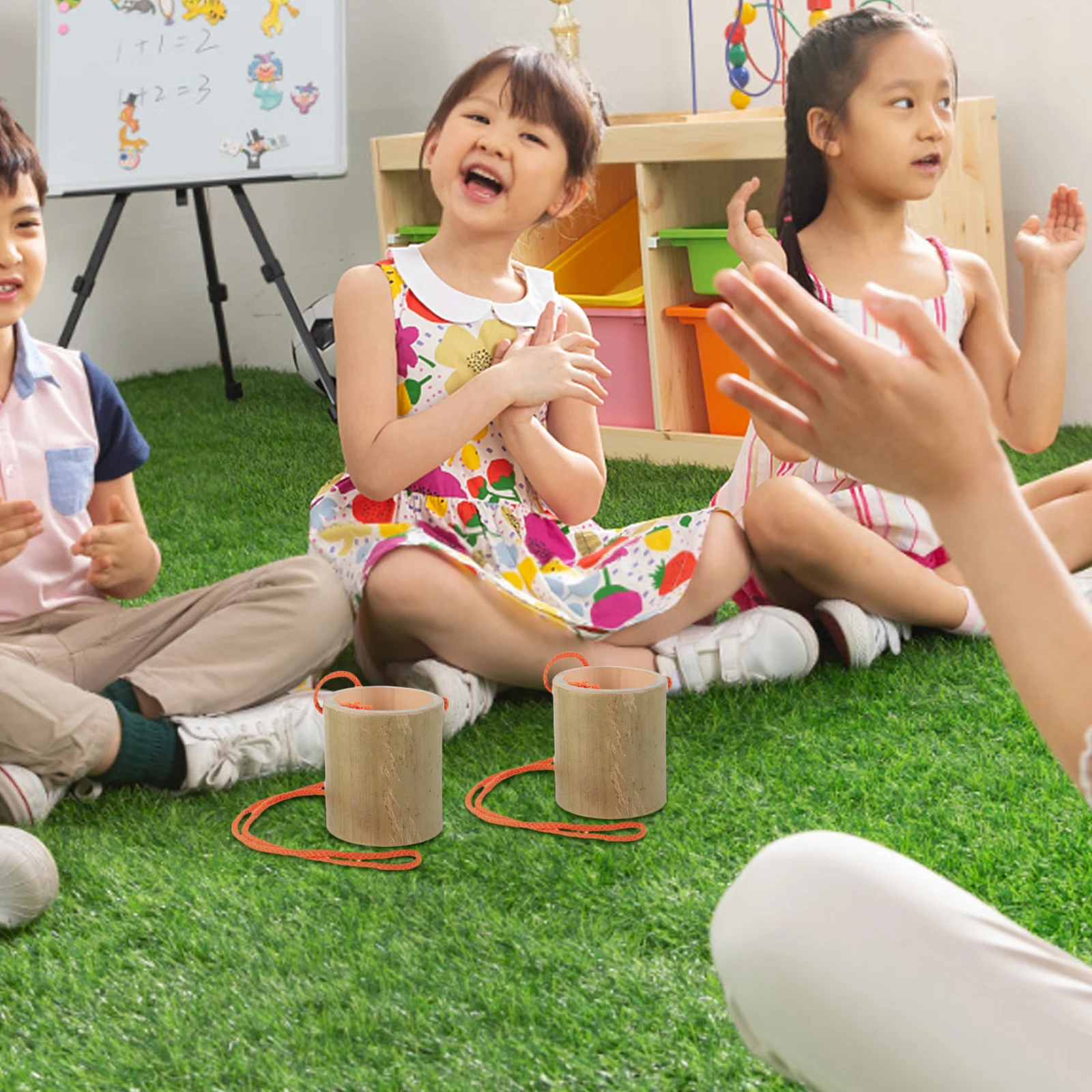 Trampas para caminar educativas interactivas para padres e hijos, equipo de entrenamiento de equilibrio de bambú para niños y adultos, 2 uds.