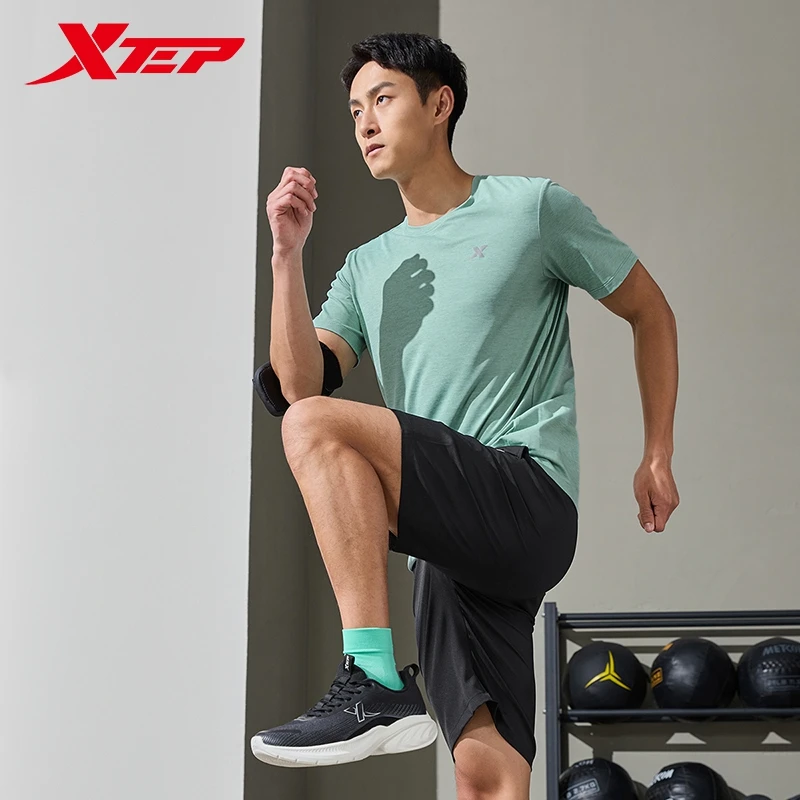 Xtep Short Sleeve Sports Suit For Men 2024 Summer Sweat-Absorbing Men\'s Suit  Quick-Drying Outdoor Tops And Bottoms 876229A70176