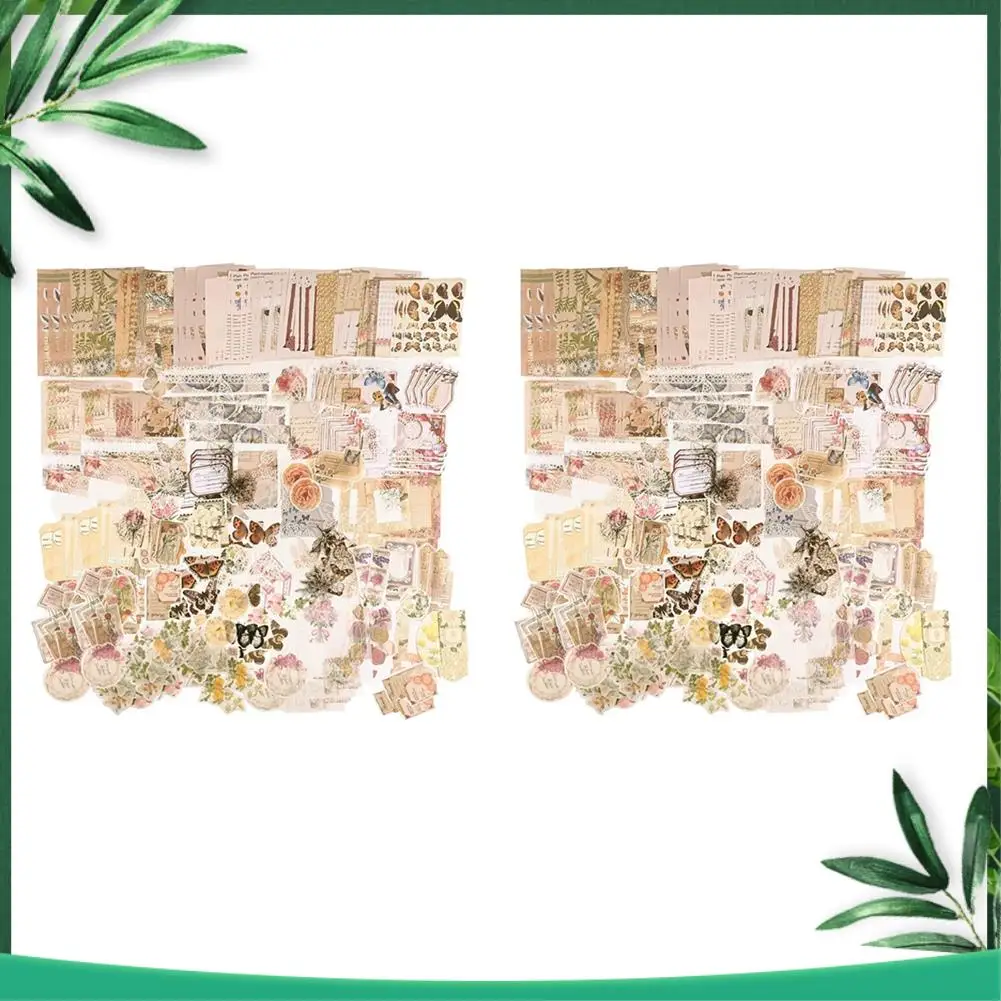 

YSS-520Pcs Vintage Scrapbooking Stickers Pack,DIY Retro Journaling Supplies Stickers Kit,Flowers Scrapbook Paper Accessories