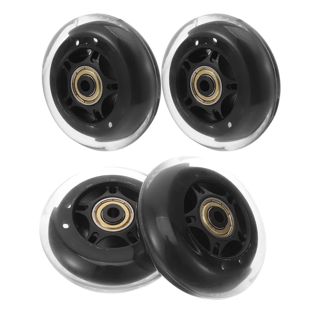 

4Pcs 2.5 Inch Single PU Transparent Silent Wheels Replacement Furniture Casters Roller Skate Luggage Scooter Skate Board Wheels