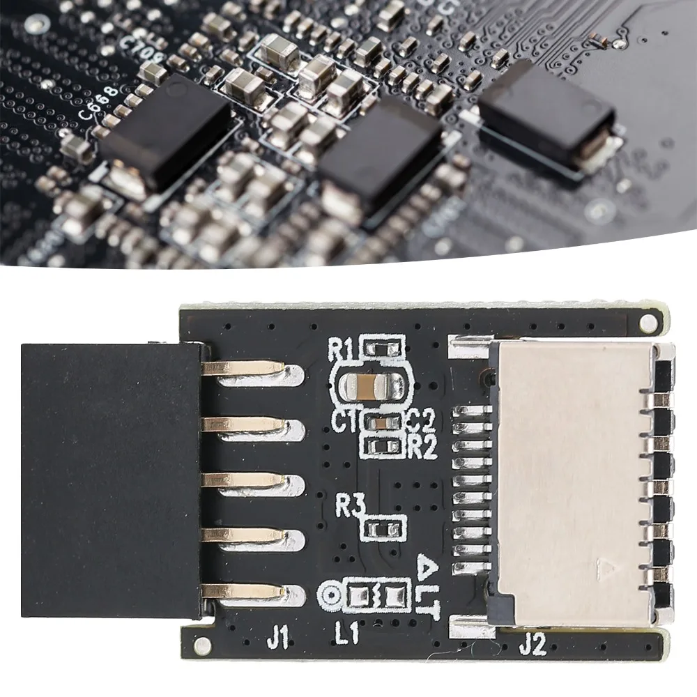 Fast Transfer USB2.0 to Type E Adapter Internal Header Black 9PIN to Type C Converter Motherboard USB2.0 Adapter PCs Front Panel