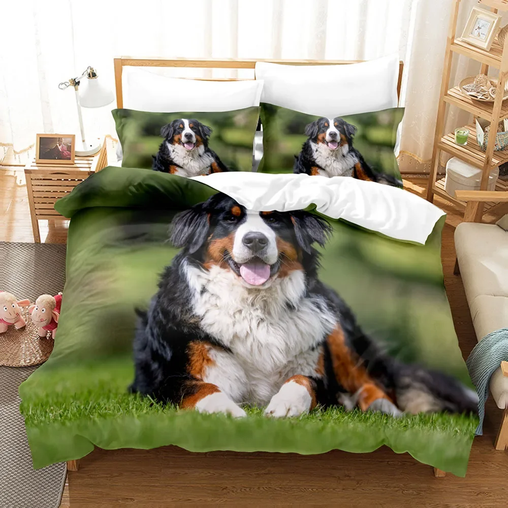 

3D Print Funny Dogs Bedding Set Dog Duvet Cover Set Double King Queen Single Cute Animal Design Custom Bedclothes