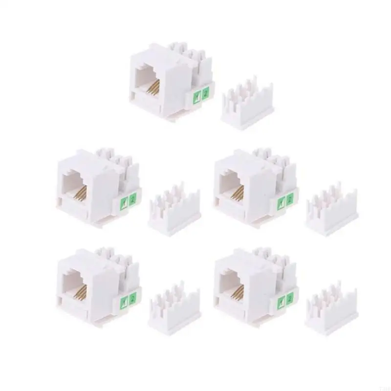 T3EE Telephone Socket Module RJ11 CAT3 Voice Communications Wiring Quad-Core 5 Pieces