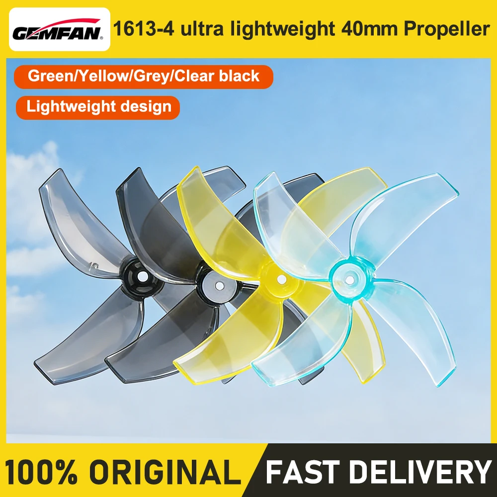 4Pairs Gemfan 1613-4 4-Blade Propeller 1.6inch 1mm/1.5mm CW CCW for FPV Drone Racing Tiny Whoop Light Multirotor