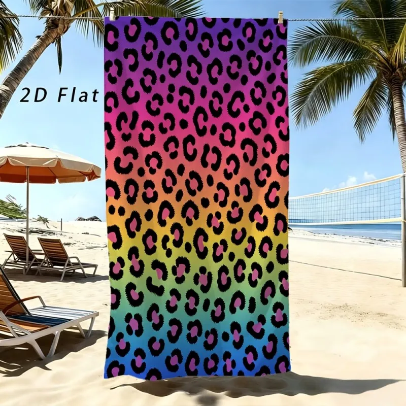 Kindness Matters Colorful Floral Black Base Beach Towel Lightweight Quick Dry Microfiber Towel For Pool Beach Bath Travel Daily