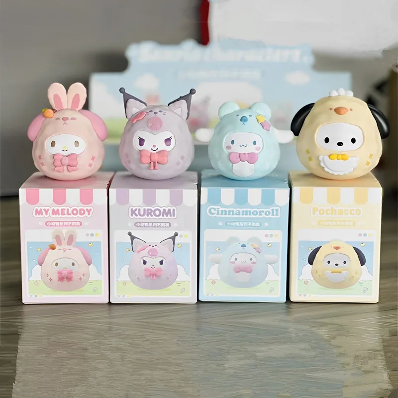 

Sanrio Creative Cartoon Tumbler Toy Action Figure Kawaii Cinnamoroll Kuromi My Melody Cute Doll Tabletop Decoration Kid Fun Toy