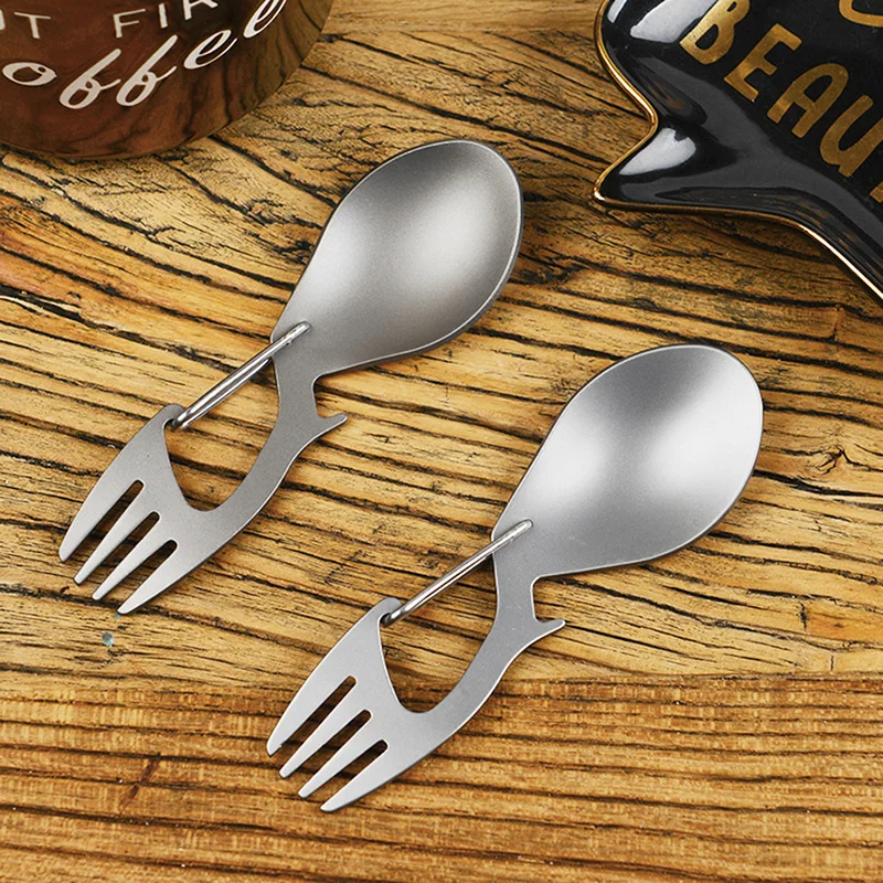 Outdoor Camping Picnic Stainless Steel Fork Spoon Tableware Ultralight Useful