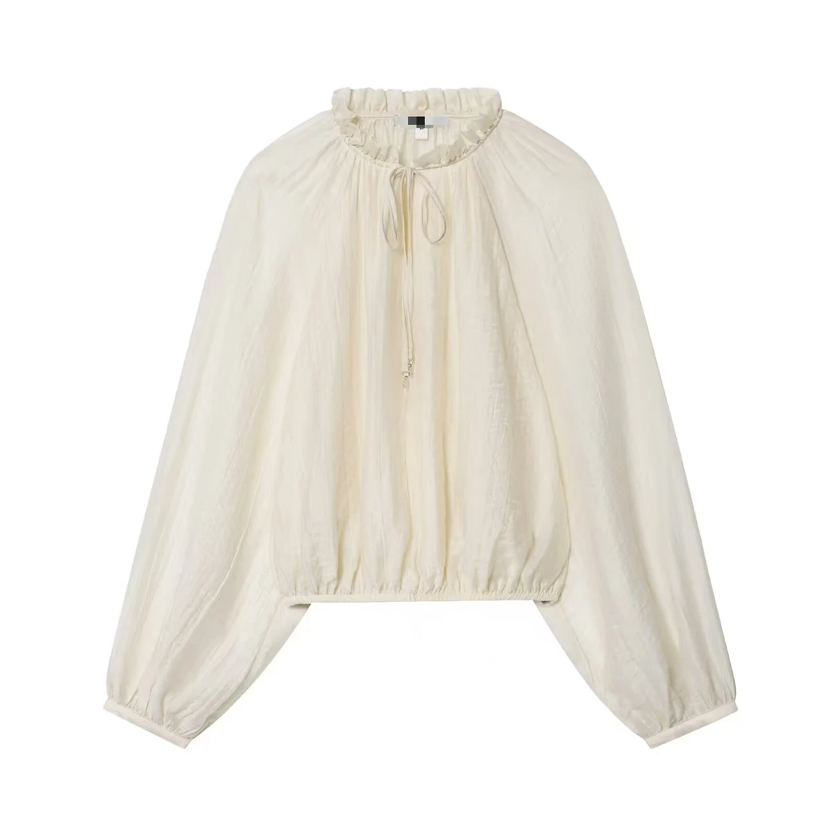 Women's New Arrival Blouse Lightweight and Breathable Cropped Fit for Height and Casual Style Women's Bubble Sleeve Drapey Shirt