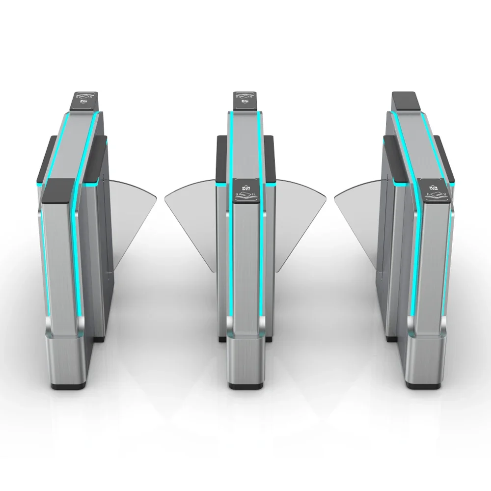 Biometric Flap Barrier Turnstile Gate With Fingerprint And Face Recognition For Government Buildings