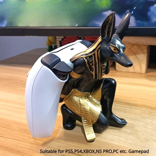 Imagen 1 del producto Soporte de resina para controlador de God Anubis de Egipto para PS4/PS5/XBOX/Switch, soporte para teléfono móvil, soporte de exhibición de escritorio, Gif de Navidad