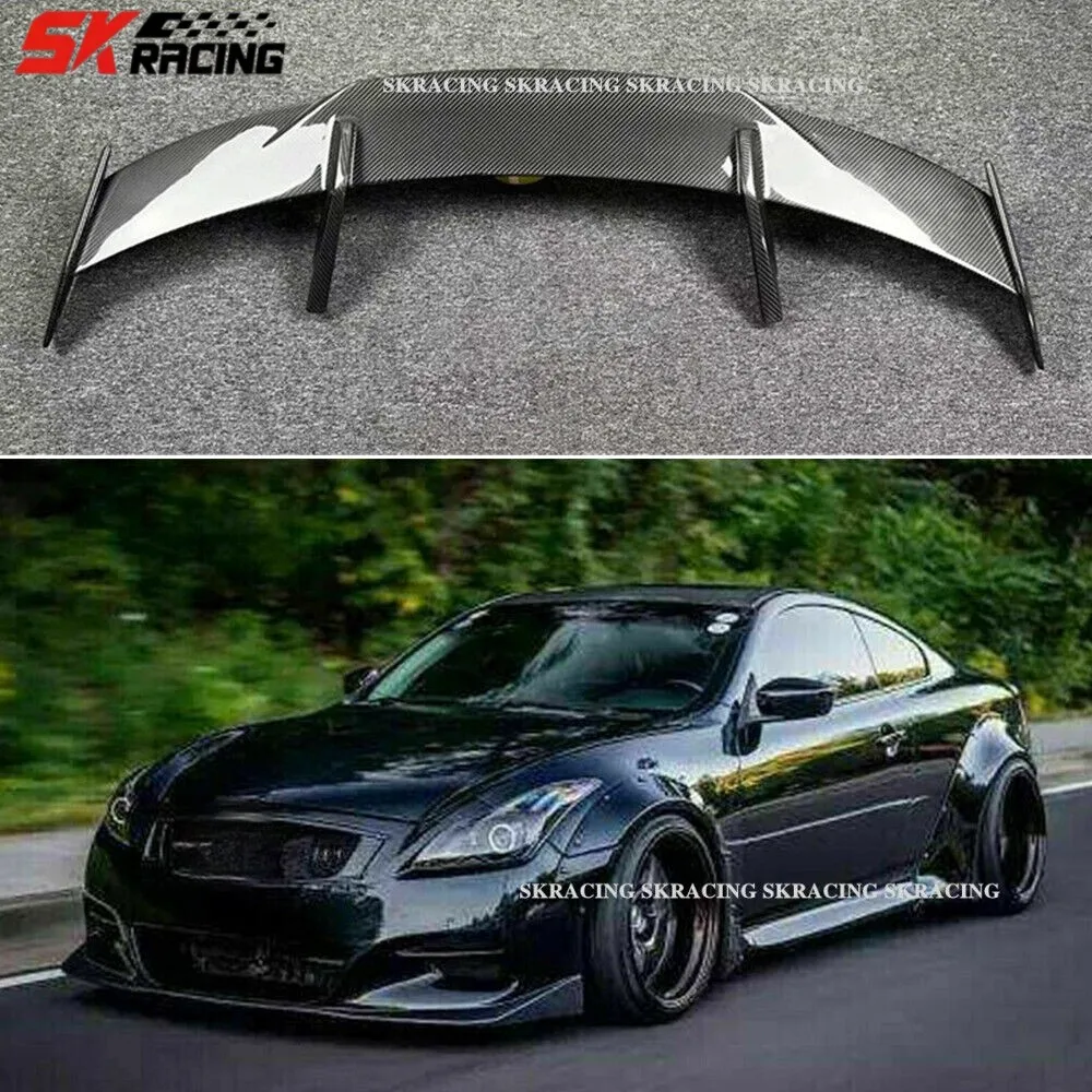 New GT-Style Real Carbon Fiber Rear Trunk Spoiler Tail Racing Wing For Infiniti G37 Coupe 2Dr 2008-13 Decorative  Bodykit