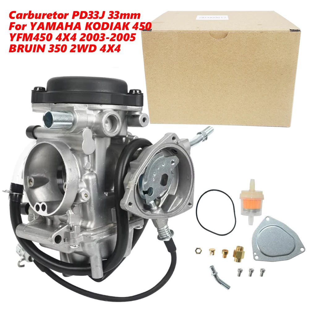

Carburetor Carb PD33J 33mm For YAMAHA KODIAK 450 YFM450 4X4 2003-2005 BRUIN 350 2WD 4X4 Motorcycle ATV Accessories