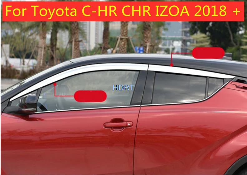 

Window Visor For Toyota C-HR CHR IZOA 2018 + Car Styling 4pcs ABS chrome Weathershield Sun Rain Deflectors Guards Accessories