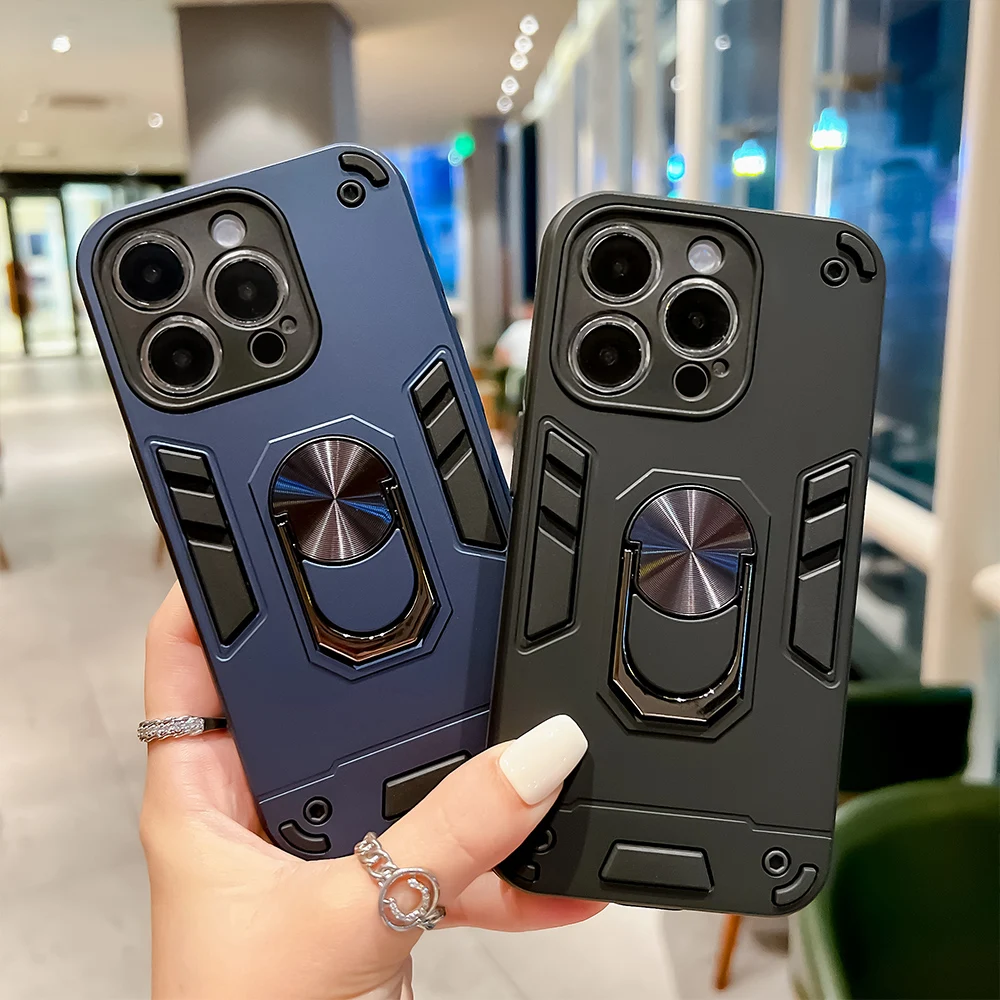 Magnetic Ring Kickstand Phone Case For Apple iPhone 17 16 15 14 13 12 11 Pro Anti-Drop Phone Cover Shockproof Protective Shell view 6