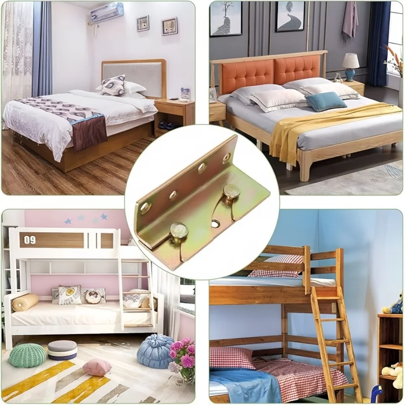 4 комплекта сверхмощных кронштейнов для поручней кровати, нерезьющиеся крепежи для каркаса кровати, блокировочная подвесная пряжка, соединитель деревянных мебельных петель