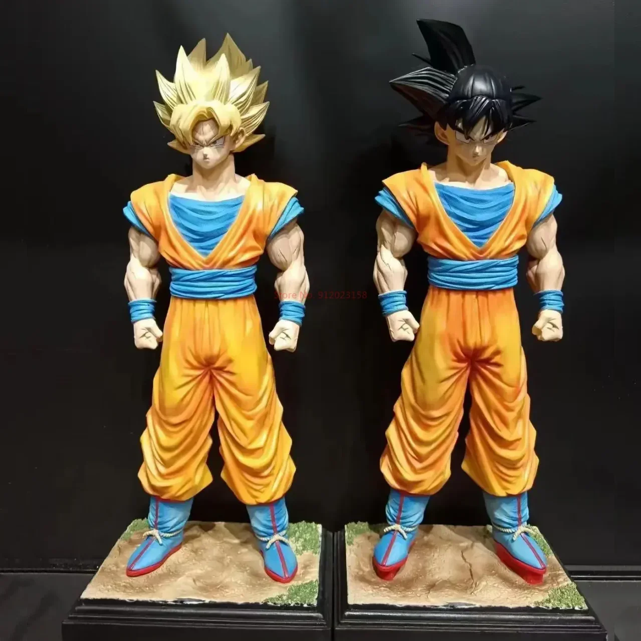 

Anime Dragon Ball Z Figures Goku Figure 2 Heads Kakarotto Super Saiyan Goku Pvc Statue 34cm Model Doll Collection Toys Gifts