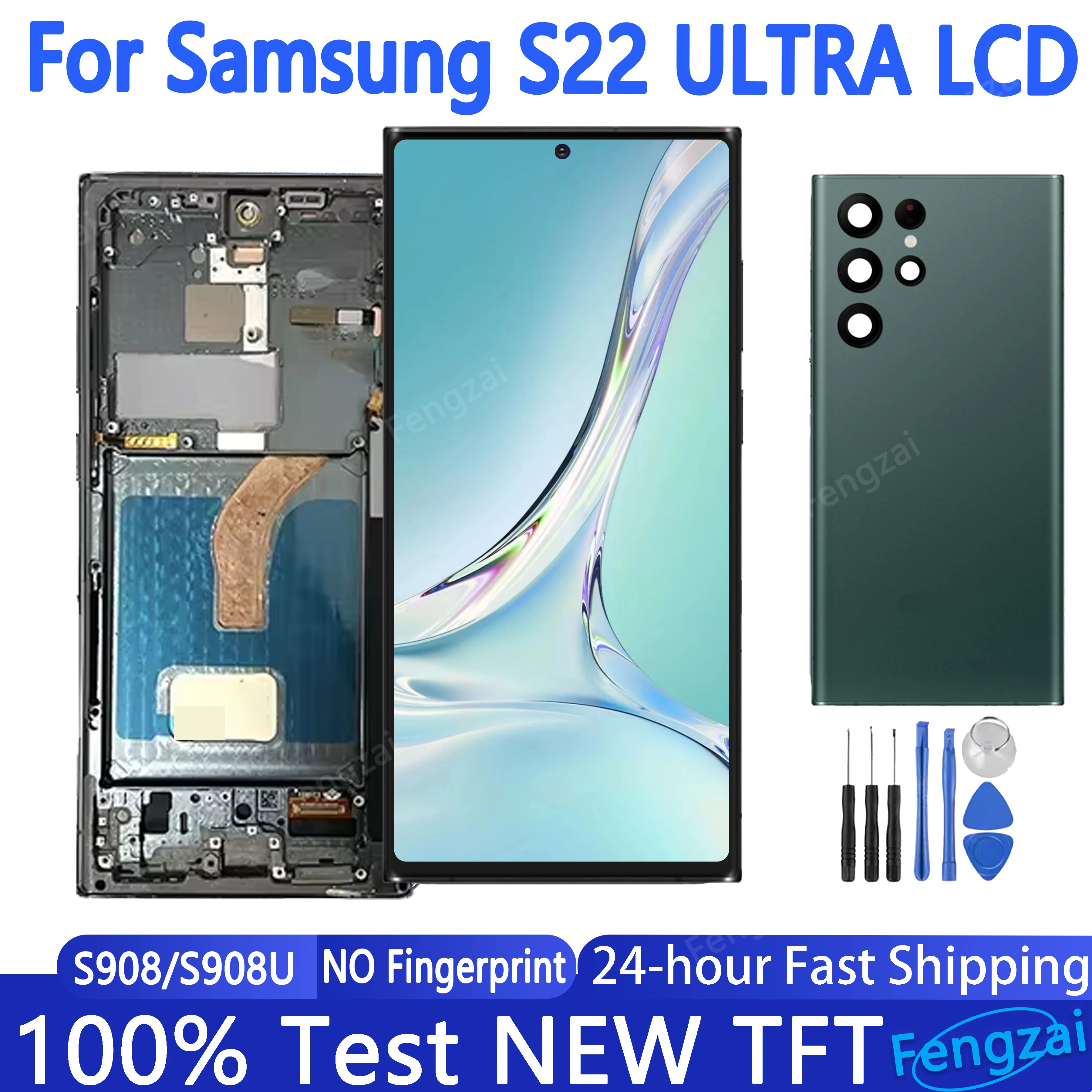 

High Quality TFT S22 Ultra Screen For Samsung Galaxy S22 Ultra Display S908b S908u Lcd Touch Screen Assembly No Fingerprints