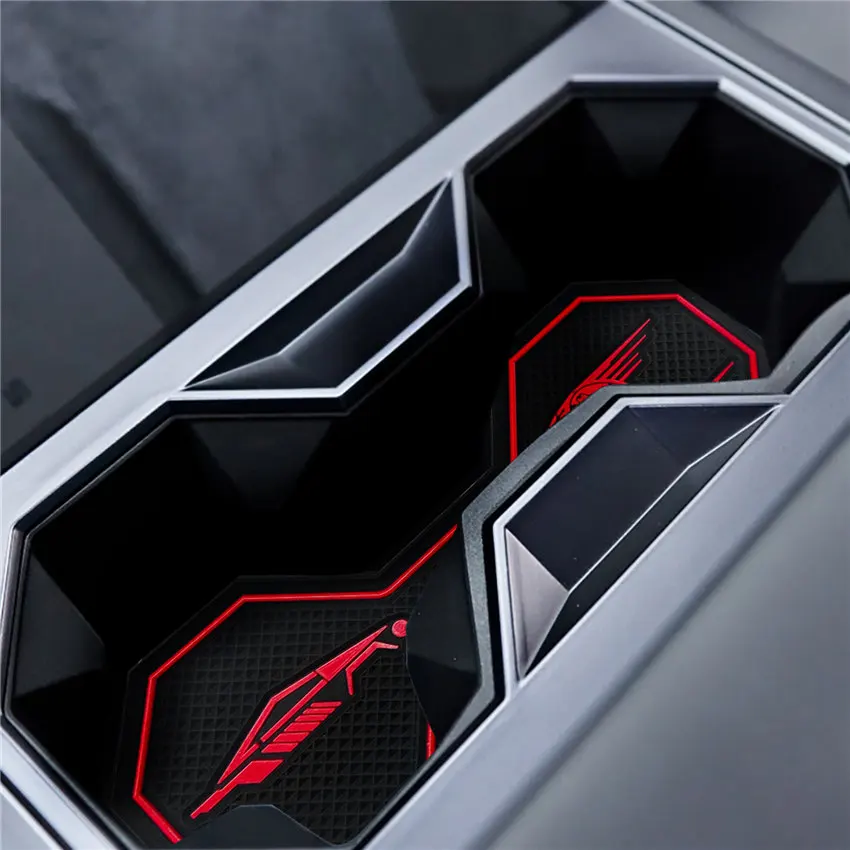 For Tesla CYBERTRUCK 2019-2024 Non-Slip Car Cup Coaster Slot Pad Anti-Slip Mat Pocket Mat Interior Cup Holder Pad Styling