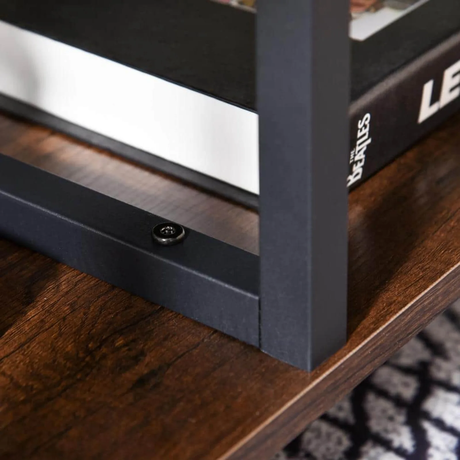 US 39.25 in. Rectangular Particle Board Coffee Table with 3 Storage Shelves