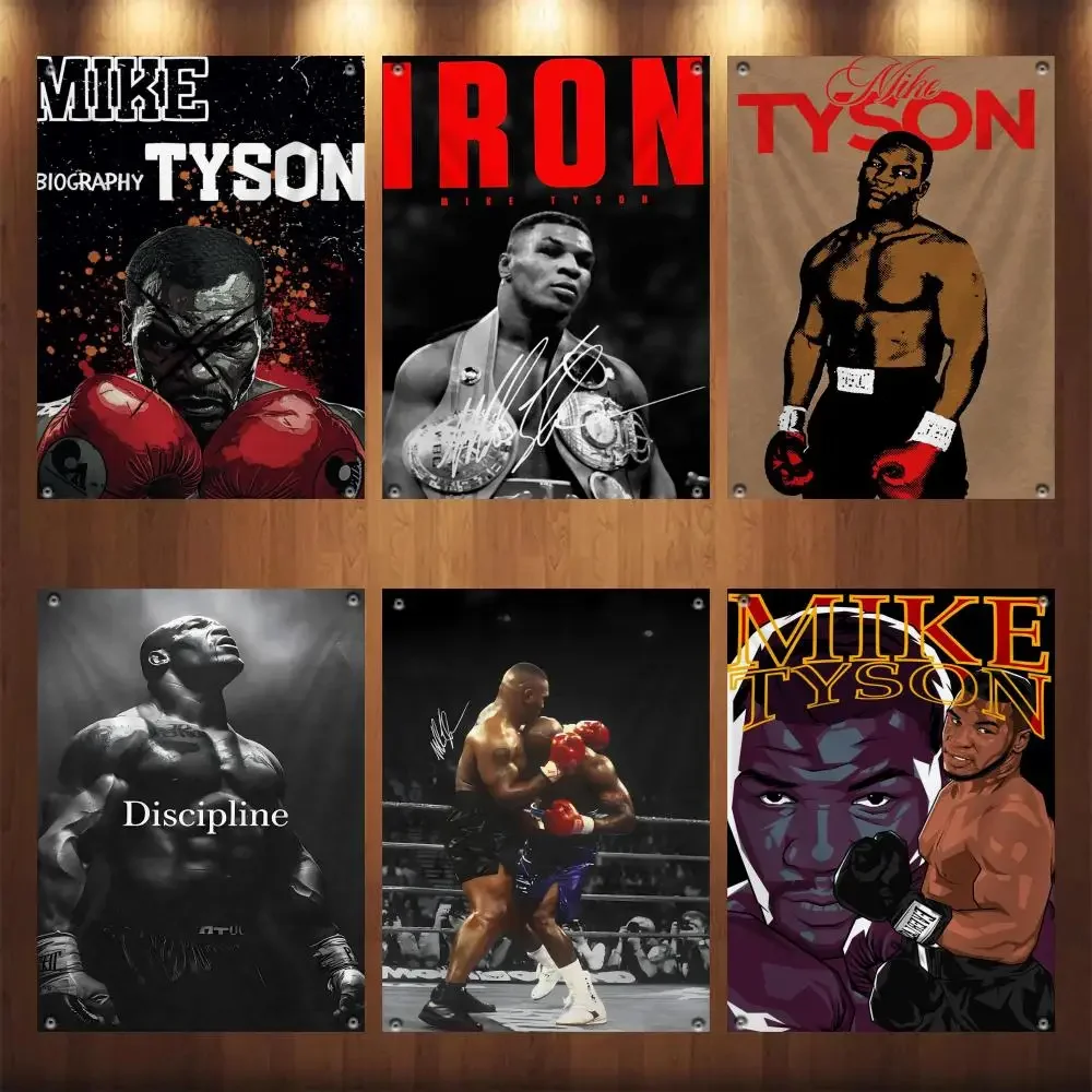 M-Mike Boxing Legends T-Tyson Flags No-installation Foldable Flag, Personalized Logo Banner for Dorm, Outdoor Picnics Balconies