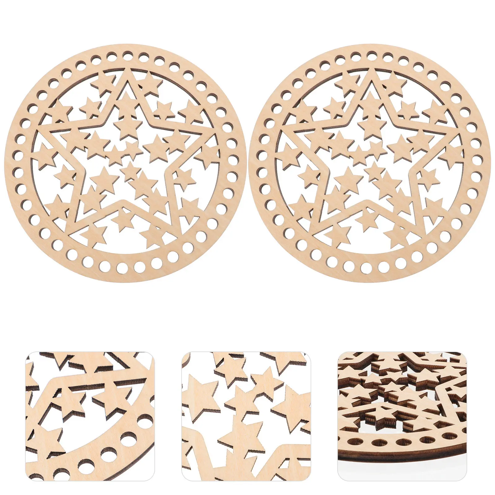 

2Pcs Wooden Bag Bottoms Versatile DIY Bag Supplies for Crochet Knitting Projects Repair Or Build New Bags Wooden Basket Crochet