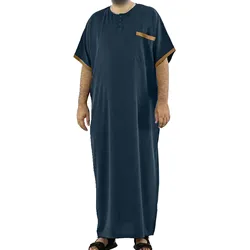 Vestido largo musulmán tradicional para hombres, Abaya, Arabia Saudita, Eid, oración, Jubba, Thobe, blusa árabe, caftán, ropa islámica