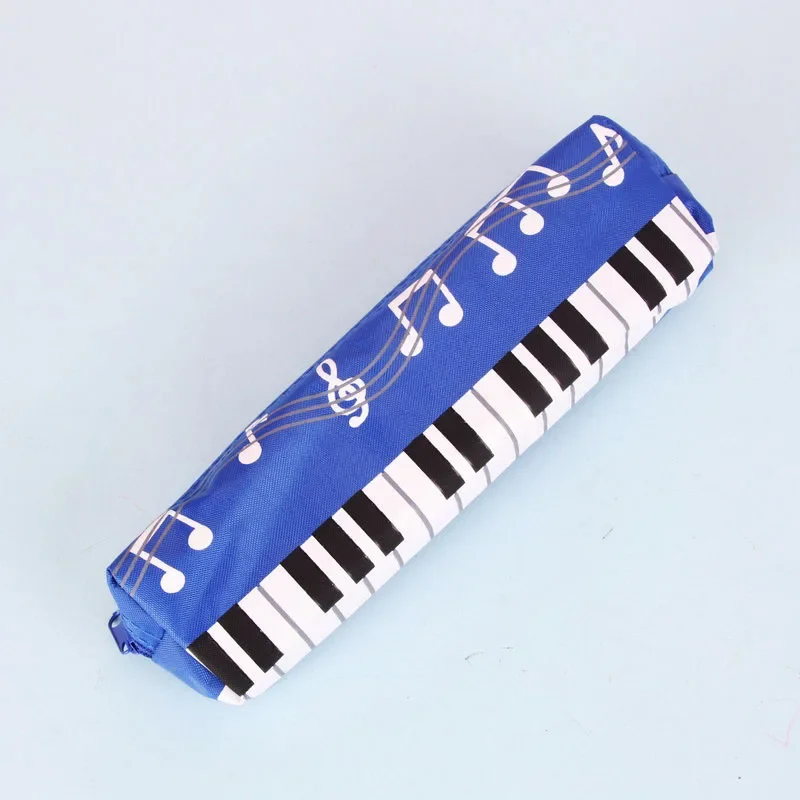 Creative Novelty Student Pencil Case Square Single Layer Oxford Cloth Pen Bag for Girls Boy Musical Note Piano Stationery Pouch