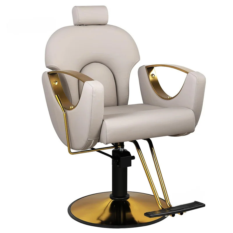 

Modern Simple Beauty Salon Hairdressing Chair Styling Golden Pink Furniture Pedicure Shampoo Work Makeup Barbering