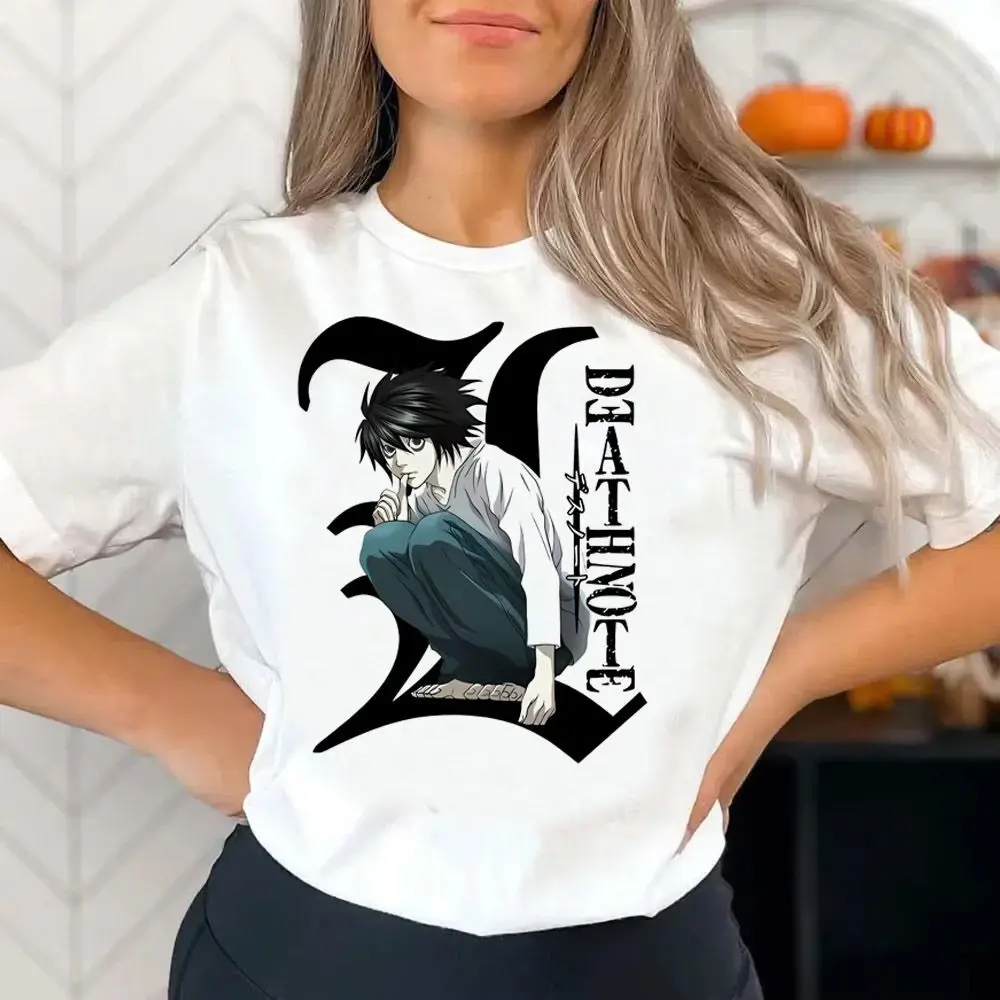 Camiseta Death Note adolescente psicodélico 2000s gótico harajuku kawaii cultura pop harajuku Digital Vintage cultura pop streetwear