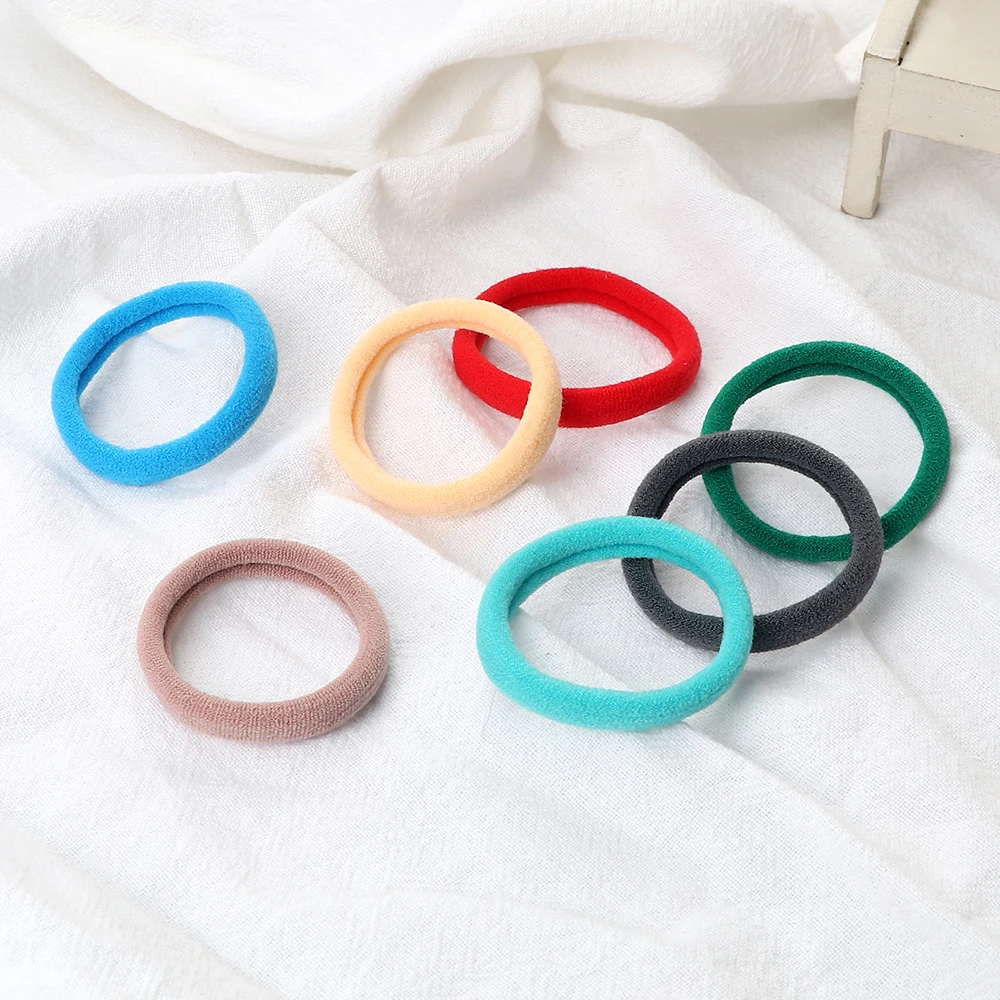 50 Teil/los Mädchen Bunte Nylon Elastische Haarbänder Frauen Grundlegende Gummiband Stirnband Scrunchie Kinder Pferdeschwanz Halter Haar Zubehör – Detail 9