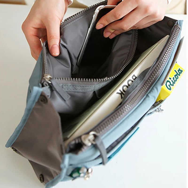 Multifunctional Liner Bag Double-Layer Zipper Bag Fashionable Simple Convenient Travel Large-Capacity Divided Storage Bag