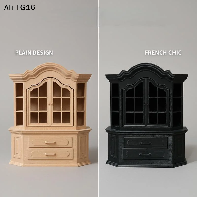 【A16】1Pcs DIY Craft Project Tiny House Furniture Bookcase Miniature Plastic Cabinet For Dollhouses Bedroom Living Room Decor