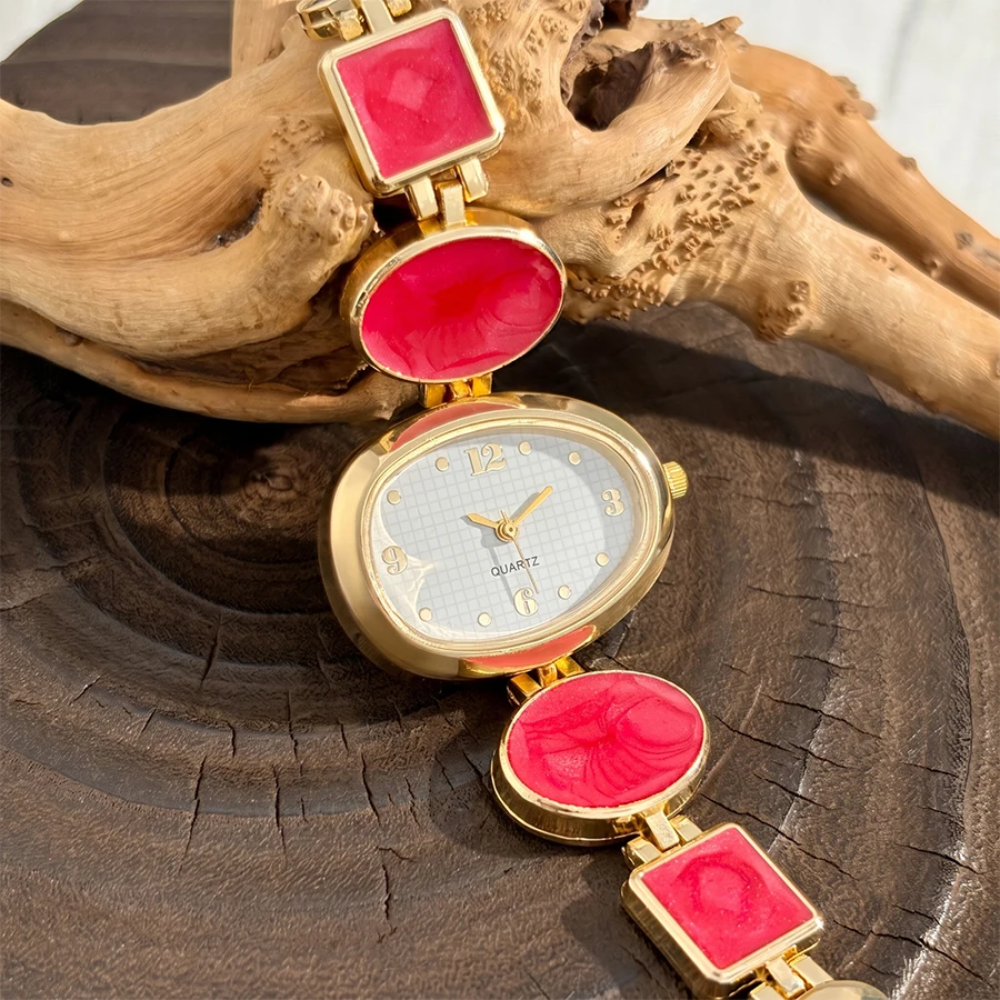 Watch for Ladies: Pebble Shaped Dial Colorful Strap Fashion Casual Wrist Watch view 4